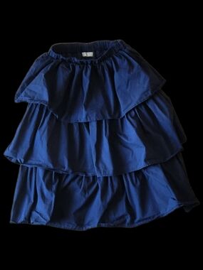 #K53 Tiered Navy Blue Ruffle Skirt - Girls